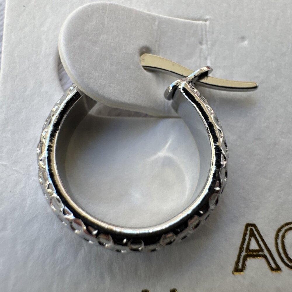 Mint Stainless Steel 316L Acero Hoop Earrings Hypo Allergenic Silver 10MM NEW - Picture 2 of 8